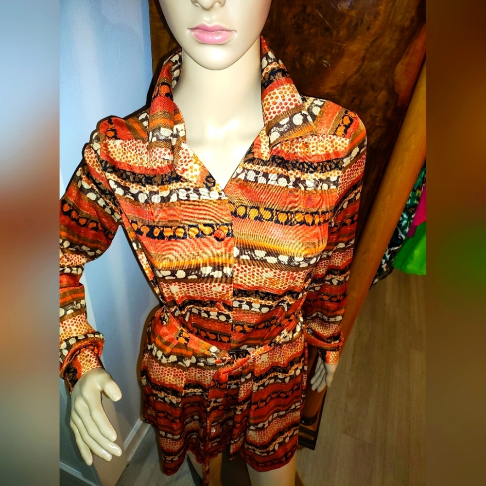 Stunning Vintage Button Down Top with Belt
